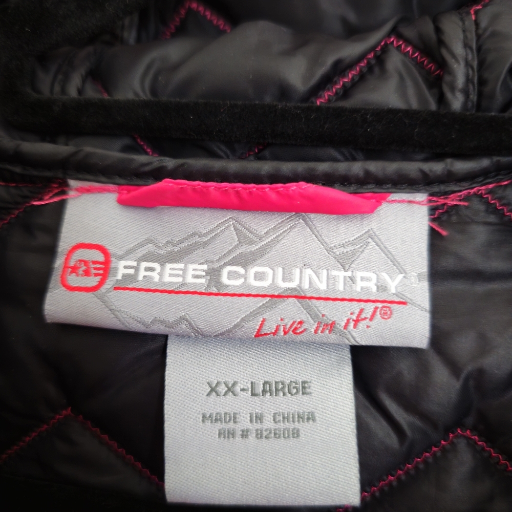 Free Country Women's Hot Pink Lightweight Chevron Puffer Jacket - Picture 8 of 9